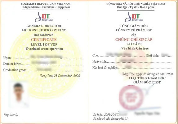 Đào tạo sơ cấp nghề vận hành cầu trục chứng chỉ vận hành cầu trục